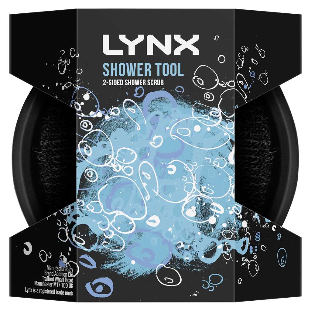 Lynx 2-Sided Shower Tool with 2 scrubbing options shower sponge for a better clean 1 piece, Black - £1.90 S&S